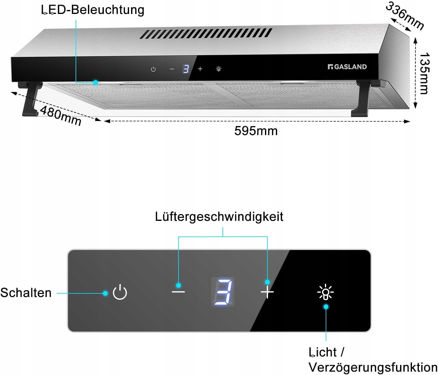 Gasland Chef UC60SS digestoř s dvojitým motorem 60 cm