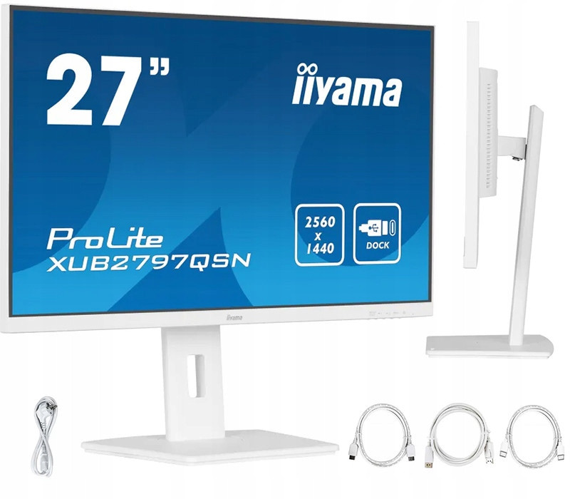 Bílý monitor iiyama ProLite XUB2797QSN-W1 27 Ips Led Wqhd 1ms 100Hz /hdmi