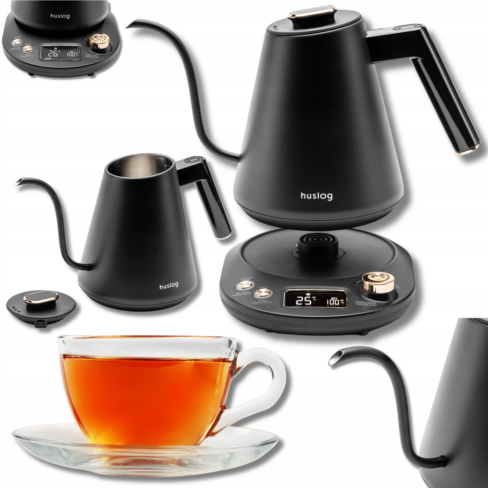 Rychlovarná Konvice Gooseneck Regulace Teploty Ovládací Stojánek 1L