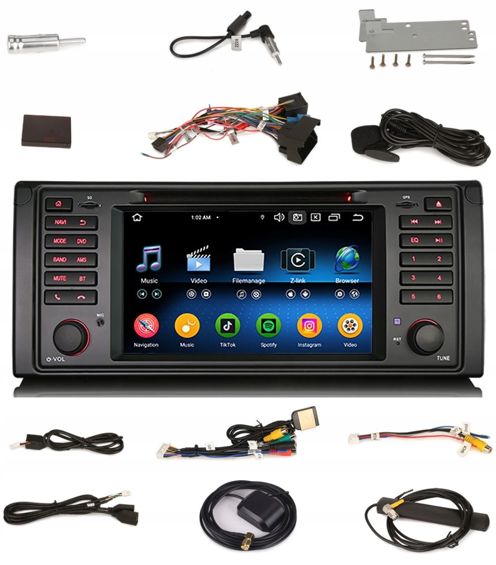 Rádio 2DIN Navigace Android Bmw X5 E53 4/64 Gb Dsp Carplay Lte