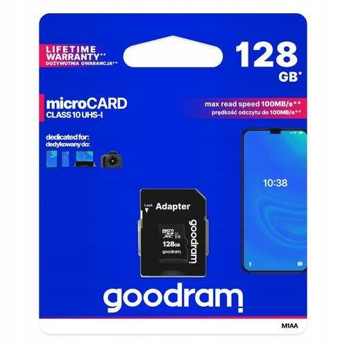 Goodram Paměťová karta MicroSDXC 128GB CL10 Uhs I Adaptér