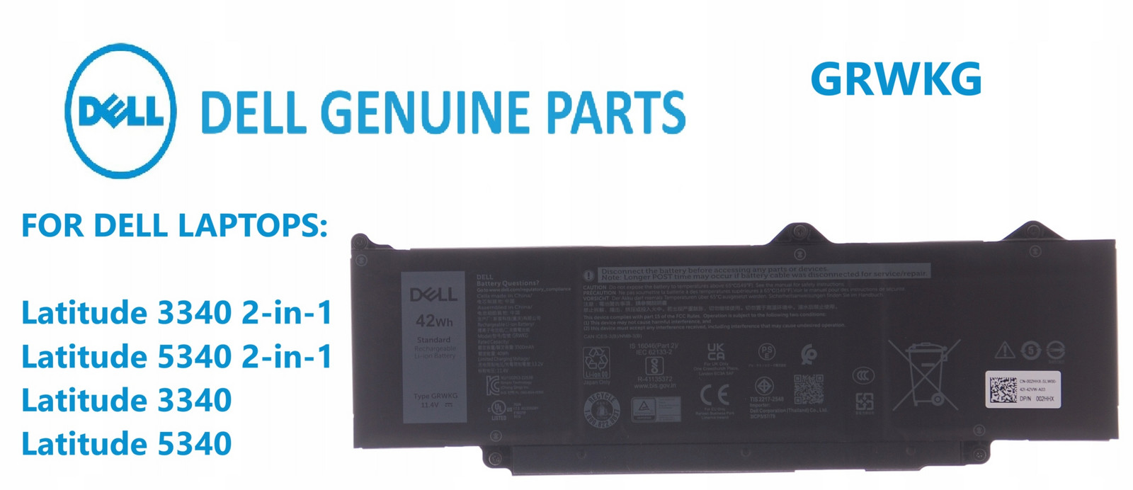 Baterie Dell Precision 3580 Precision 3480 Grwkg