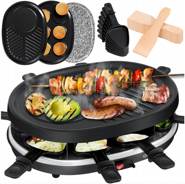 Raclette Elektrický Gril Pro 8 Osob 8 Pánví Kesser 900W