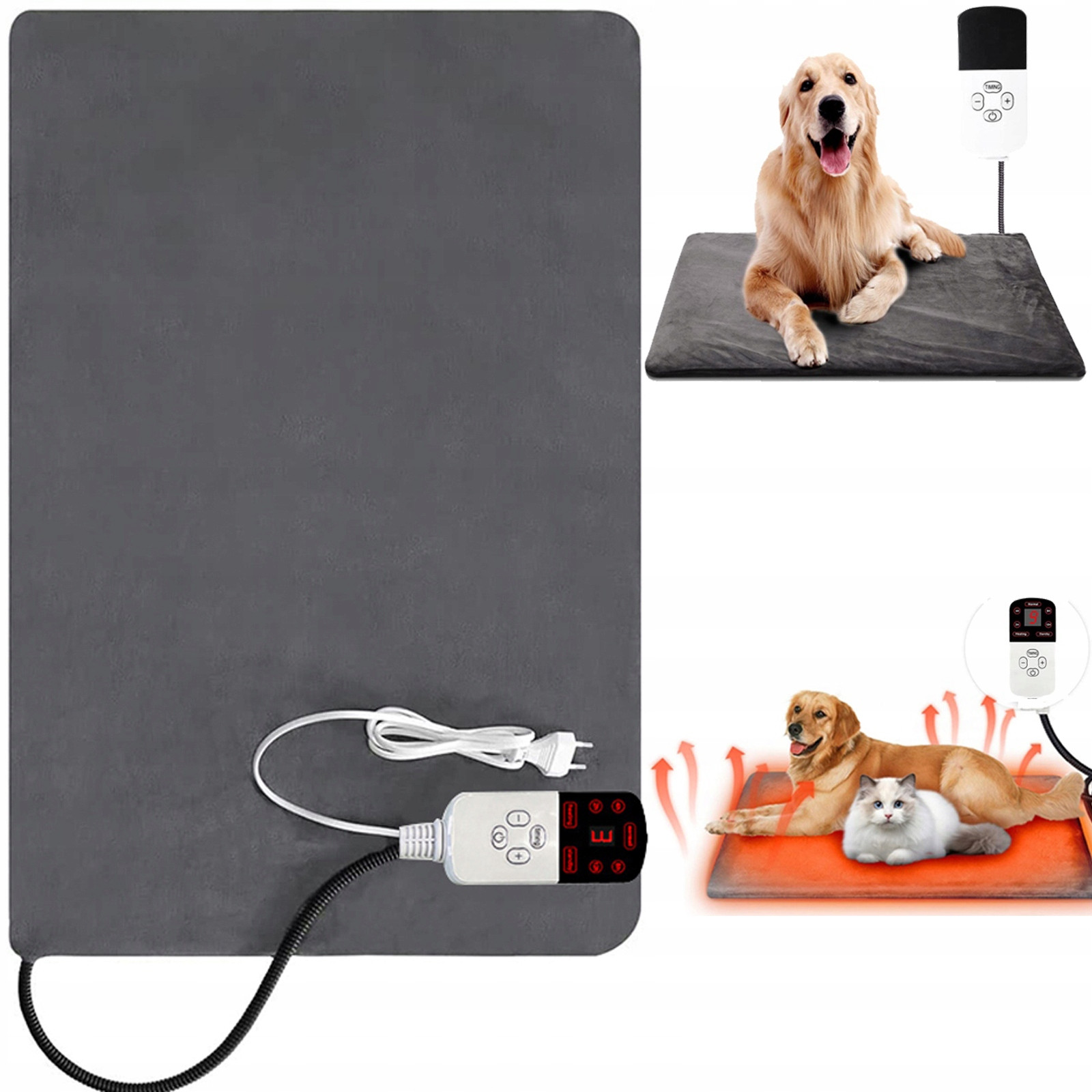 Velká Vyhřívací Podložka Topná Pro Zvířata Kočky A Psa 70x45cm
