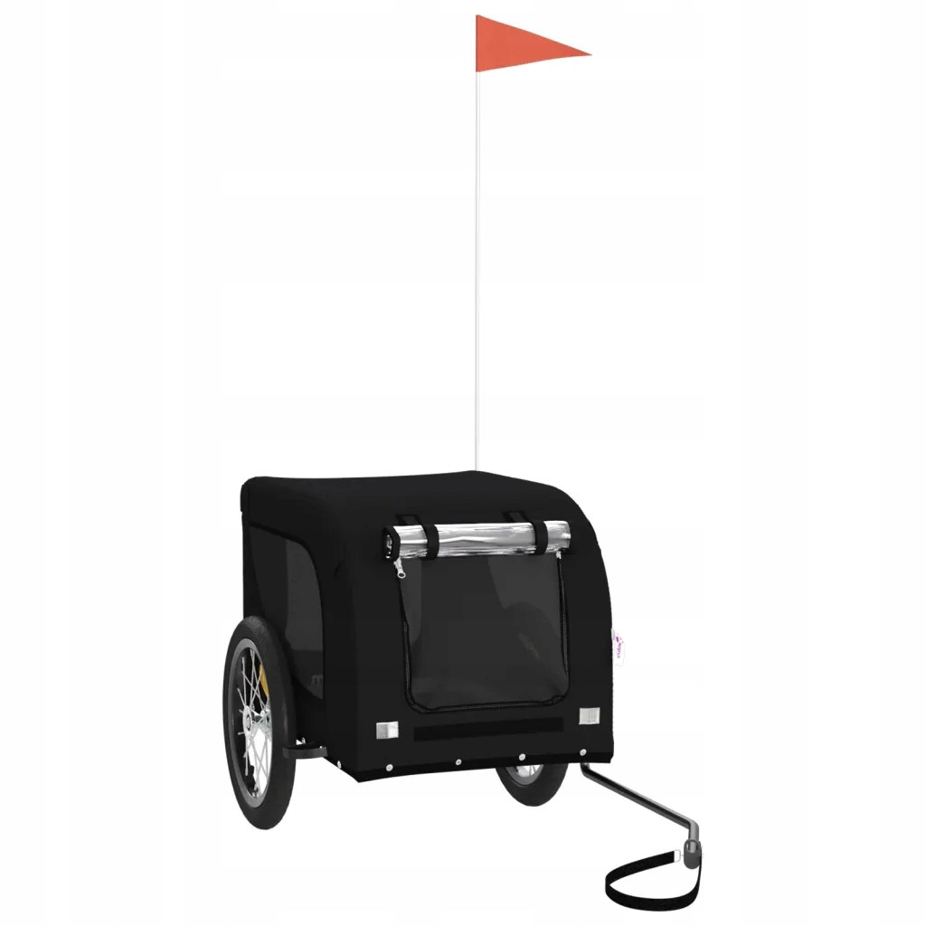 Přívěs na kolo pro zvířata 124x65x66 cm, černý
