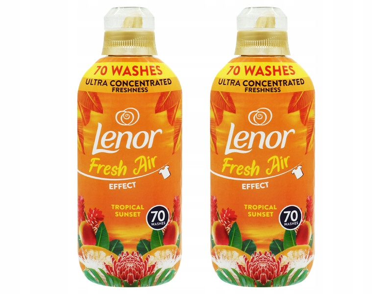 2x Tekutá Aviváž Lenor Fresh Air Tropical Sunset 70 Praní 900ml