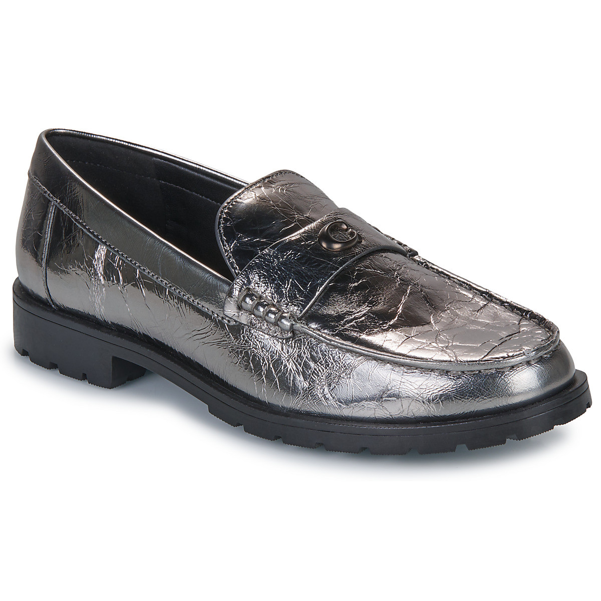 Coach  JOCELYN CRINKLE METALLIC LOAFER  Šedá