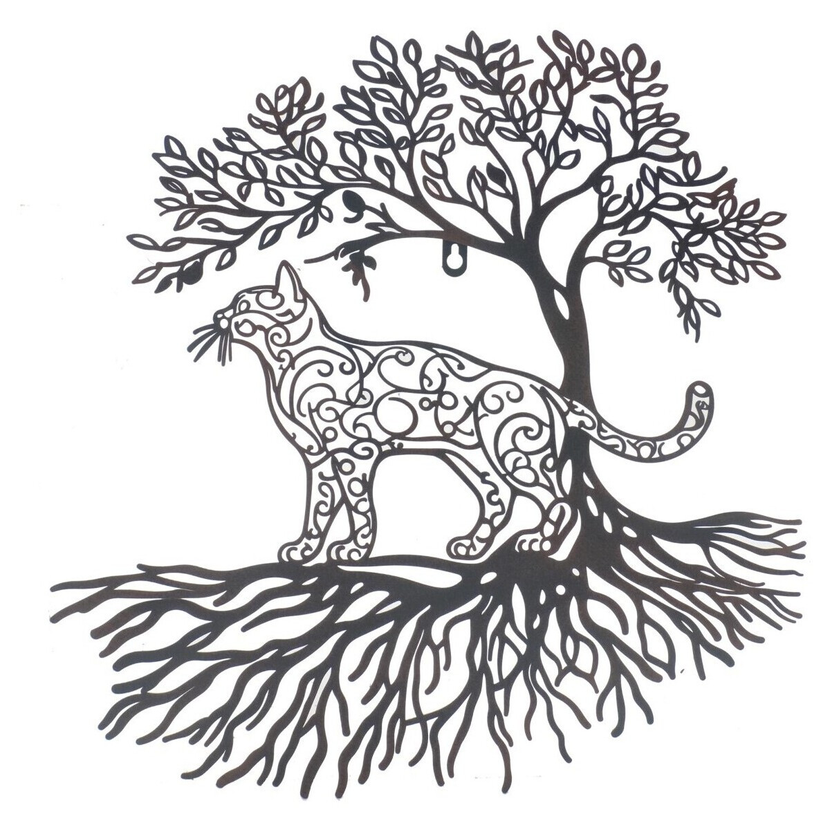 Signes Grimalt  Strom Nástěnná Dekorace S Kočkou  Černá