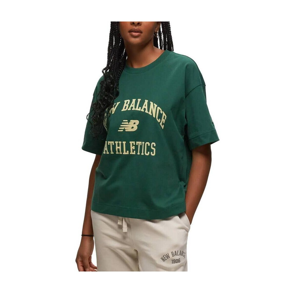 New Balance  ATHLETICS VARSITY SHIRT  Zelená