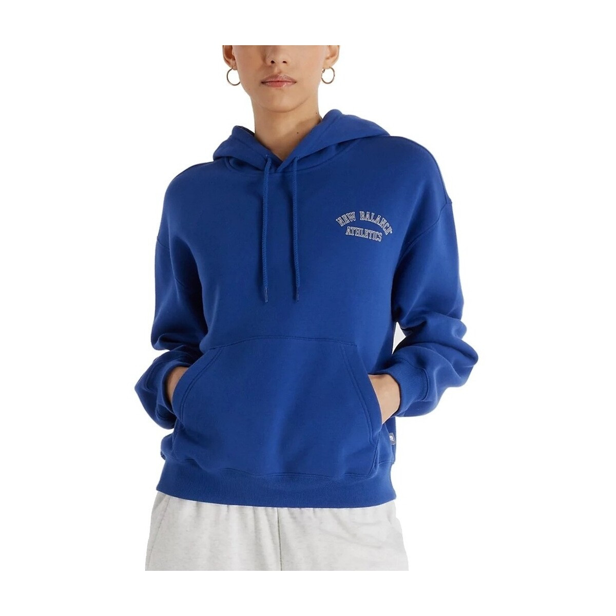 New Balance  GRAPHIC FLEECE HOODIE  Modrá