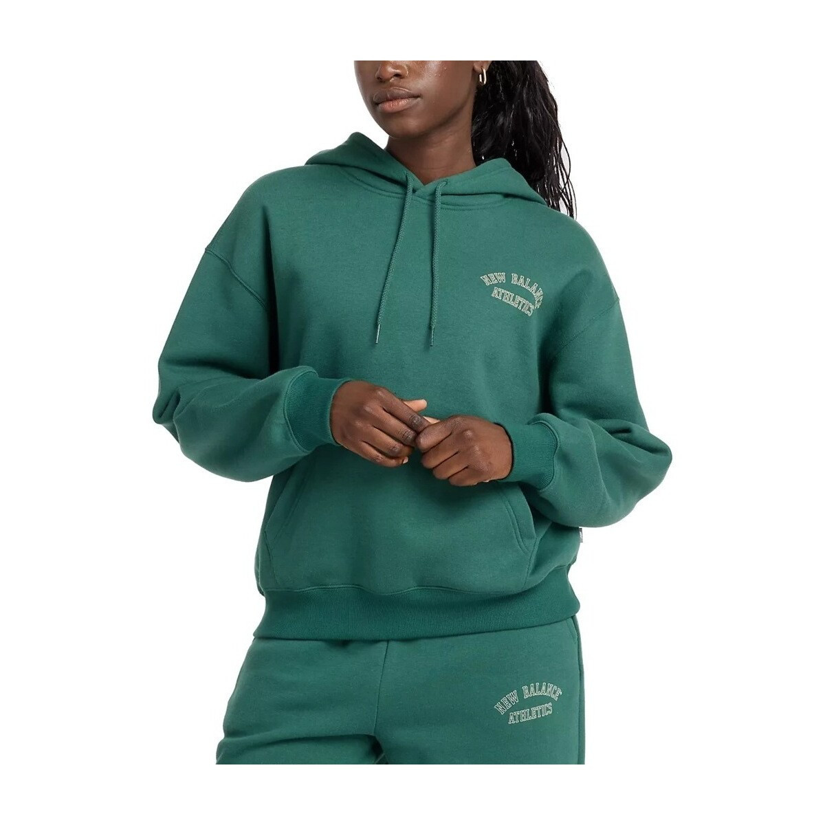 New Balance  GRAPHIC FLEECE HOODIE  Zelená