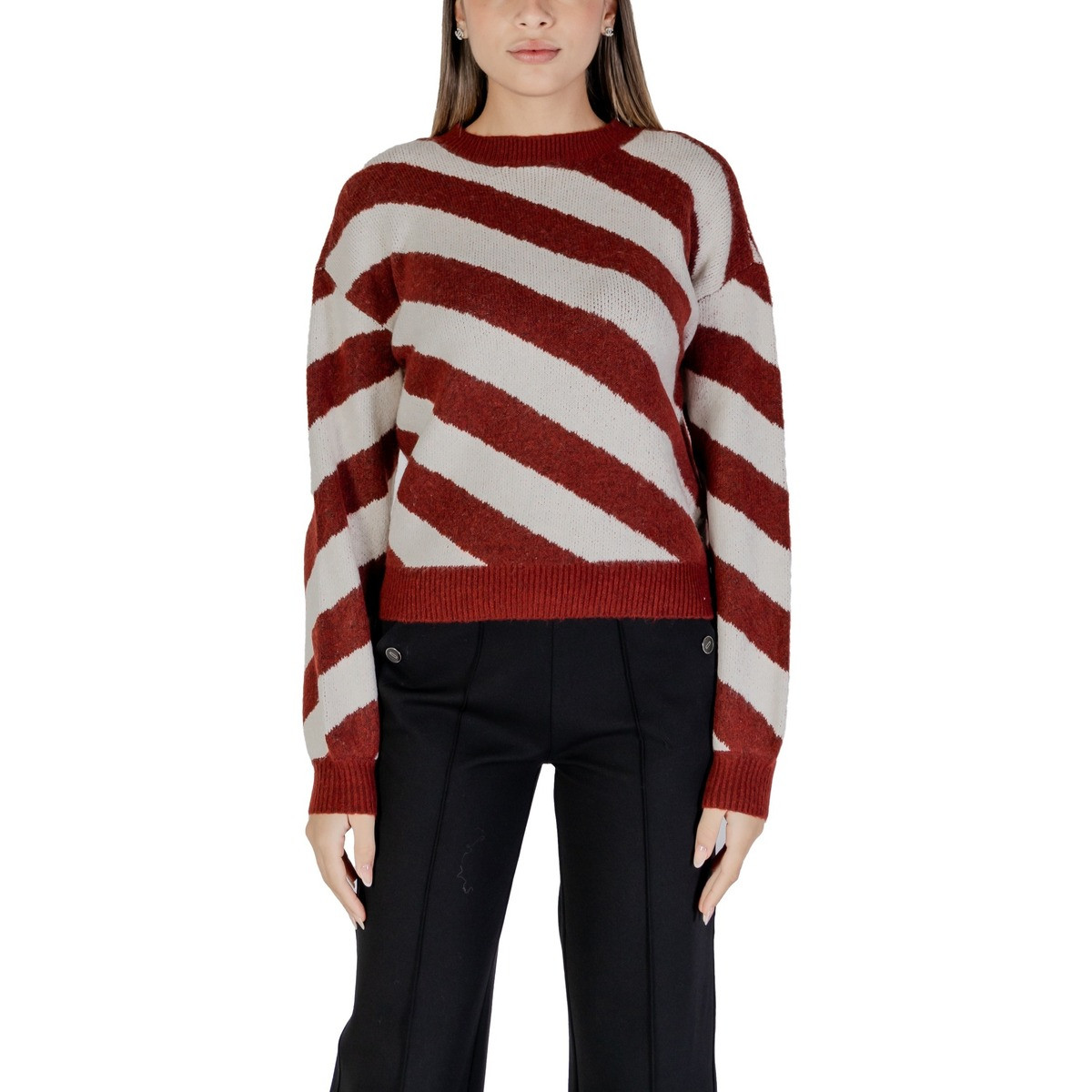 Vero Moda  VMLARA LS O-NECK PULLOVER BOO REP 10310862  Červená