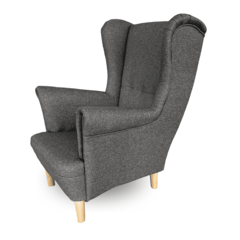 Dětské křeslo ušák VISBY JUNIOR - masiv, látka, tmavě šedá