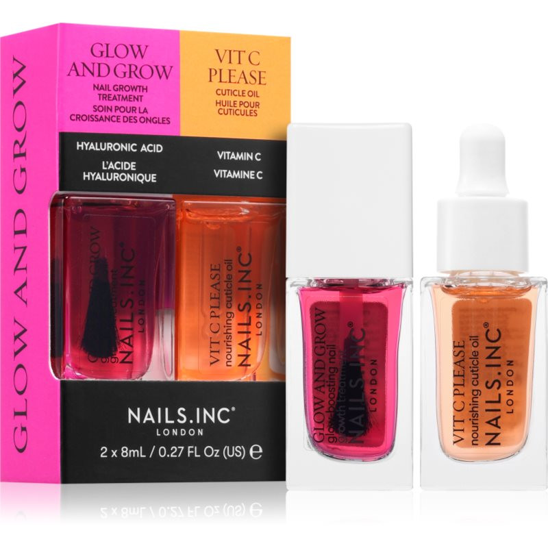 Nails Inc. Glow and Grow & Vit C Please sada laků na nehty (s vyživujícím účinkem)