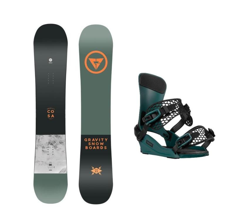 Gravity Cosa 24/25 pánský snowboard + Gravity Drift steel green vázání