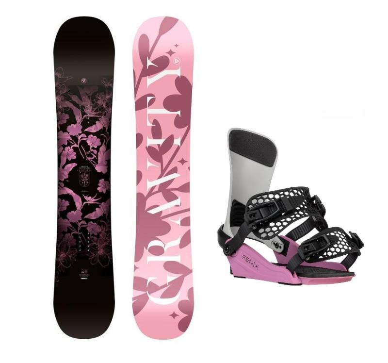 Gravity Empire 24/25 dámský snowboard + Gravity Fenix grey/rose vázání