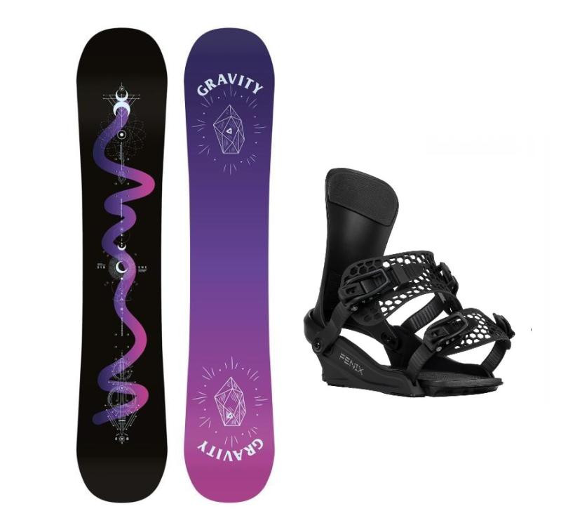 Gravity Sirene Black 24/25 dámský snowboard + Gravity Fenix black vázání