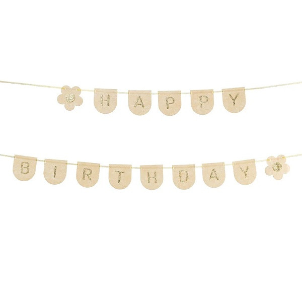 Banner Happy Birthday růžový 3m