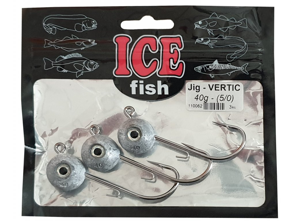 ICE fish Mořský Jig Vertic hlavička 40 - 100g hmotnost 100g háček 8/0 2ks