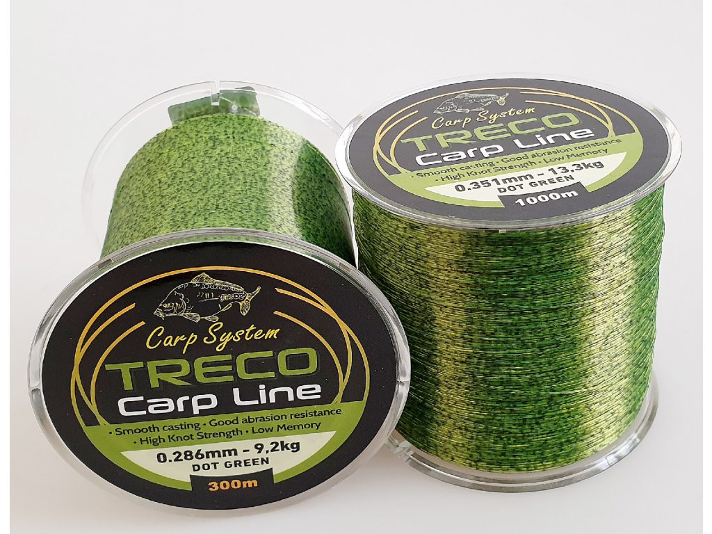 Carp System Vlasec Treco Dot Green 1000m 0,351mm / 13,3kg