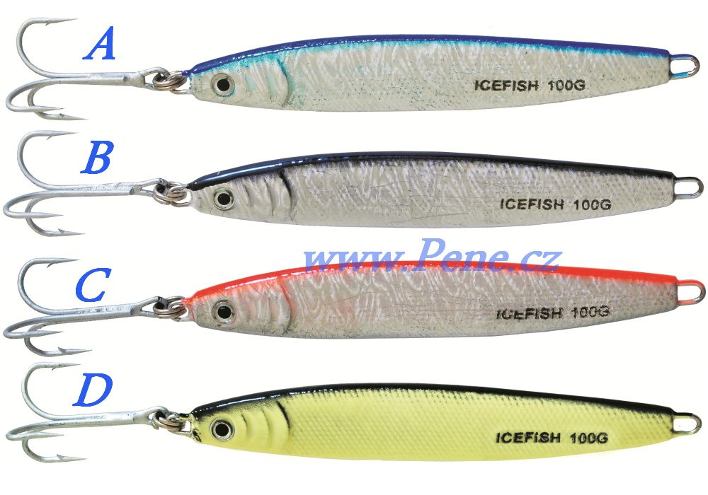 ICE fish  Vláčecí Pilker 3D 50g pilkin varianta B černo/stříbrný 50 g