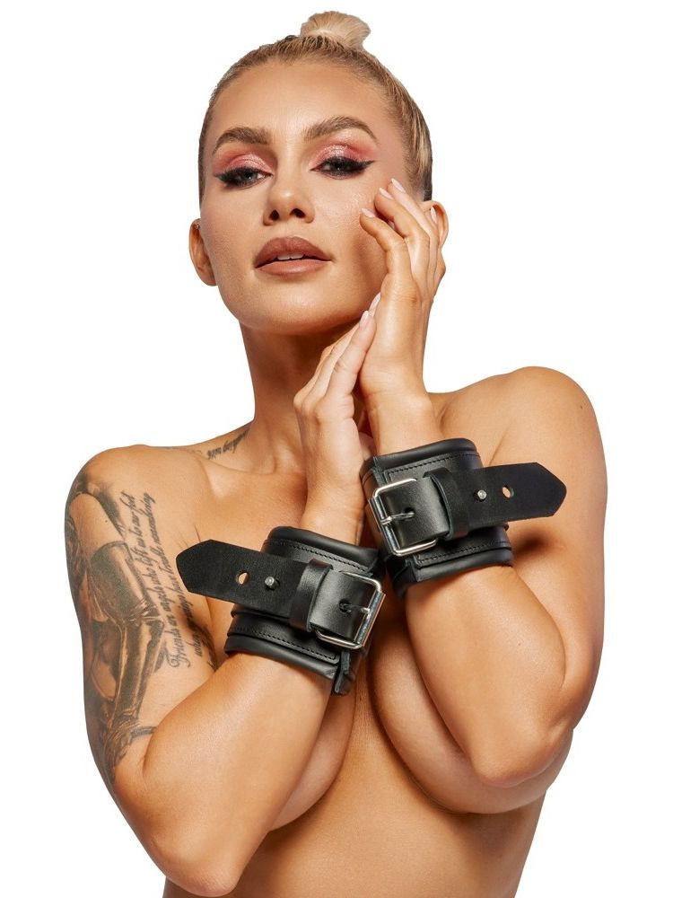 ZADO Uzamykatelná kožená pouta na ruce - ZADO