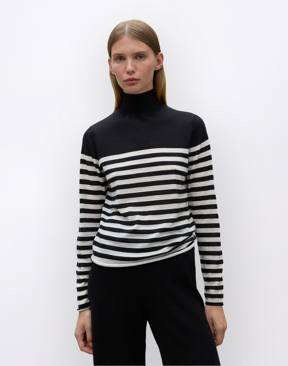 ECOALF Faya Stripes Knit Jumper BLACK XS