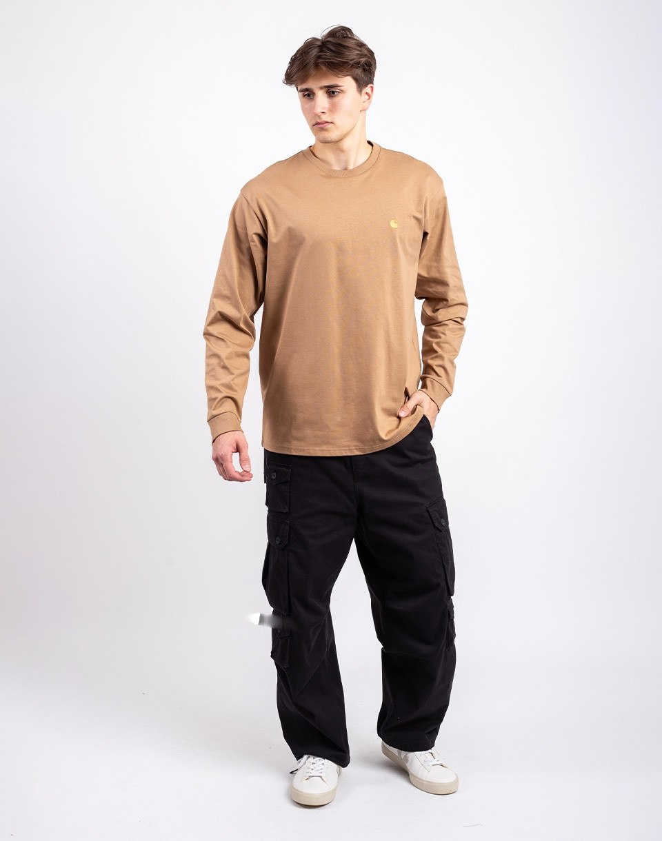 Carhartt WIP L/S Chase T-Shirt Peanut/Gold L