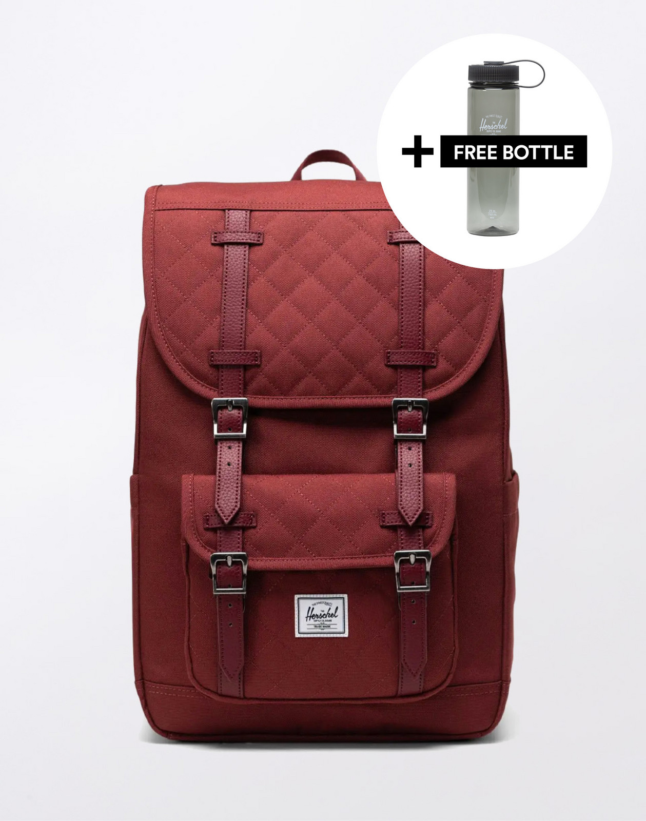 Herschel Supply Little America ™ Mid Oxblood Red Quilted 21 l