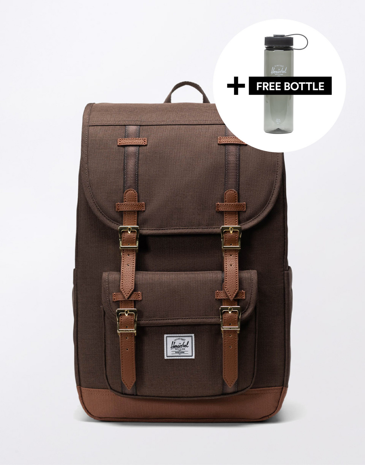 Herschel Supply Little America ™ Mid Chocolate Bwn Crshch/Sdle Bwn 21 l