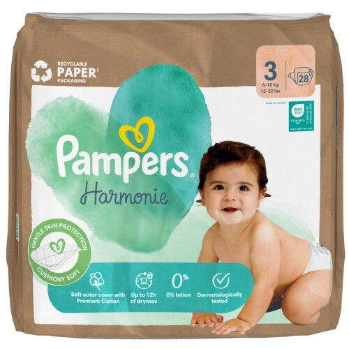 Pampers Harmonie 3 Plenkové Kalhotky 6-10kg 28ks