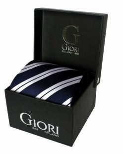 Giori milano Giori Milano RS0805 hedvábná kravata modro-bílá