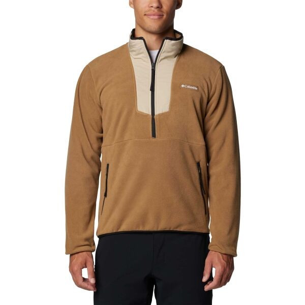 Columbia SEQUOIA GROVE HALF ZIP FLEECE Pánská fleecová bunda, hnědá, velikost