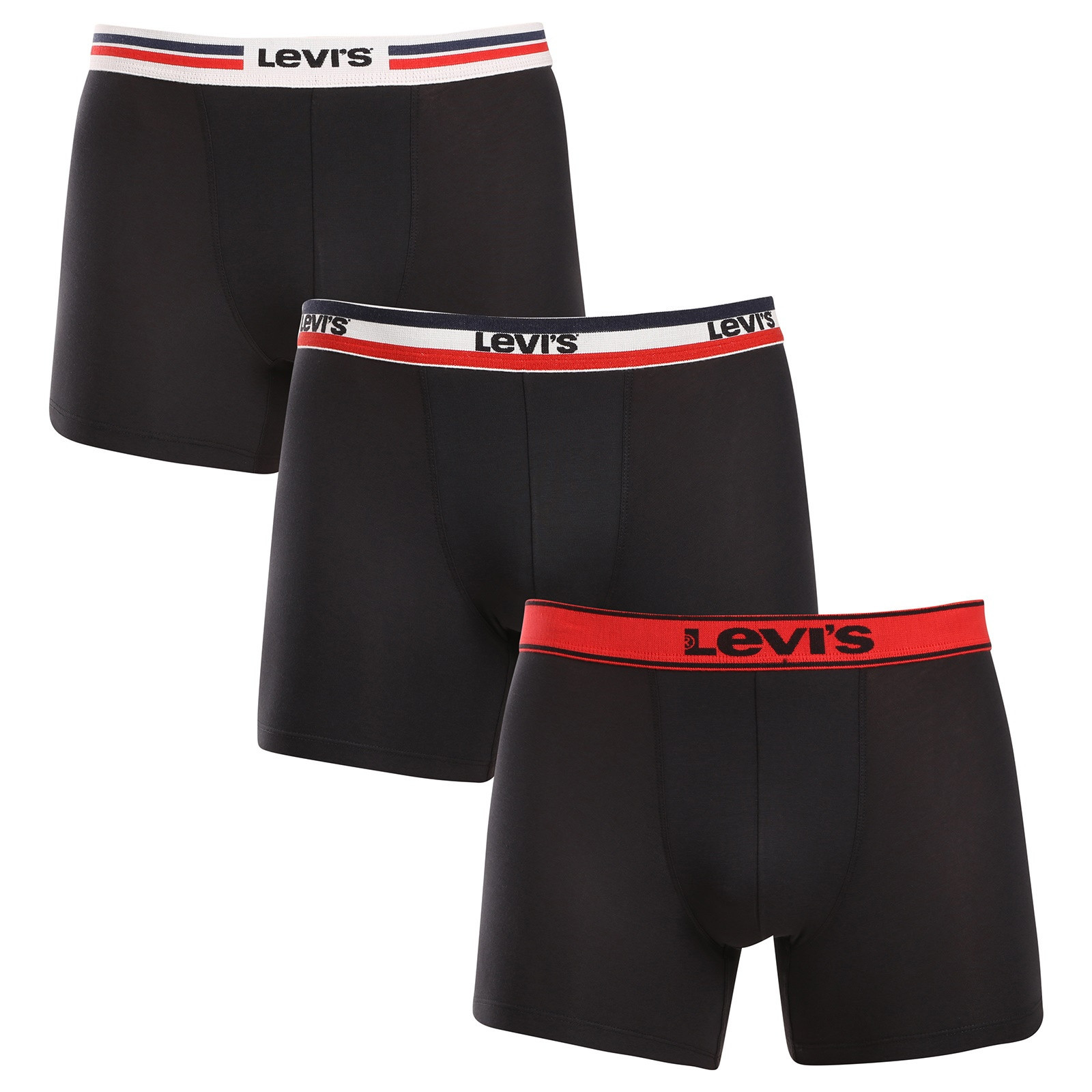 3PACK pánské boxerky Levis černé (701229549 001) L, trenky / trenýrky