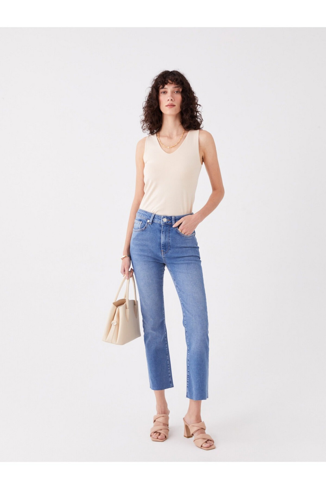 LC Waikiki Normální pas Straight Fit Dámské džíny