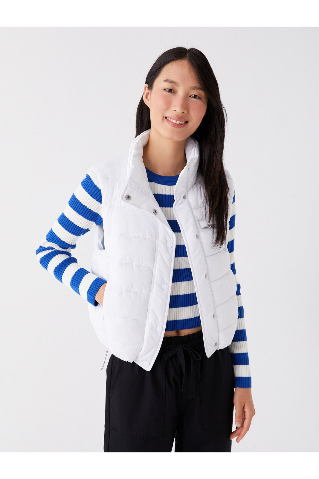 LC Waikiki Women's High Collar Plain Puffer Vest