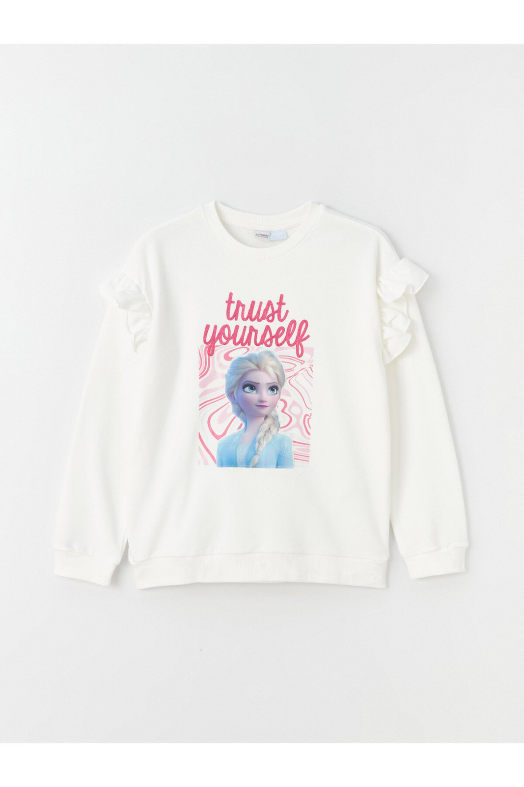 LC Waikiki Crew Neck Elsa Printed Long Sleeve Girl's Sweatshirt