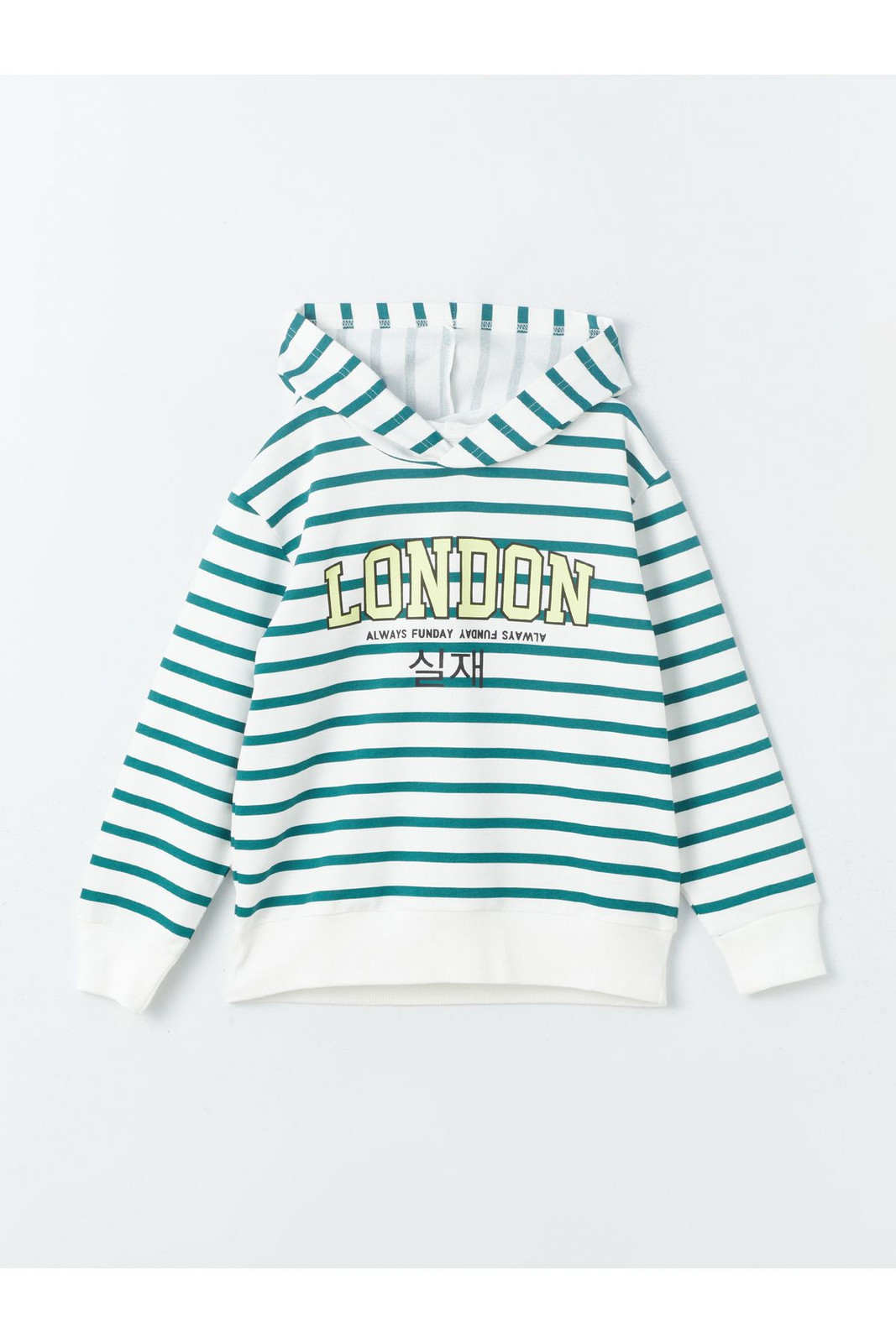 LC Waikiki Boys' Comfortable Fit Striped Hoodie