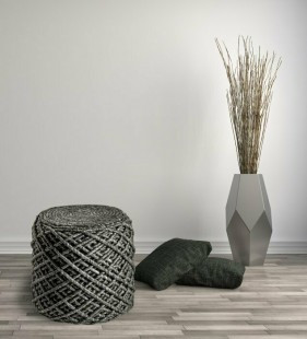 Vopi Pletený puf Pouf Royal 888 graphite