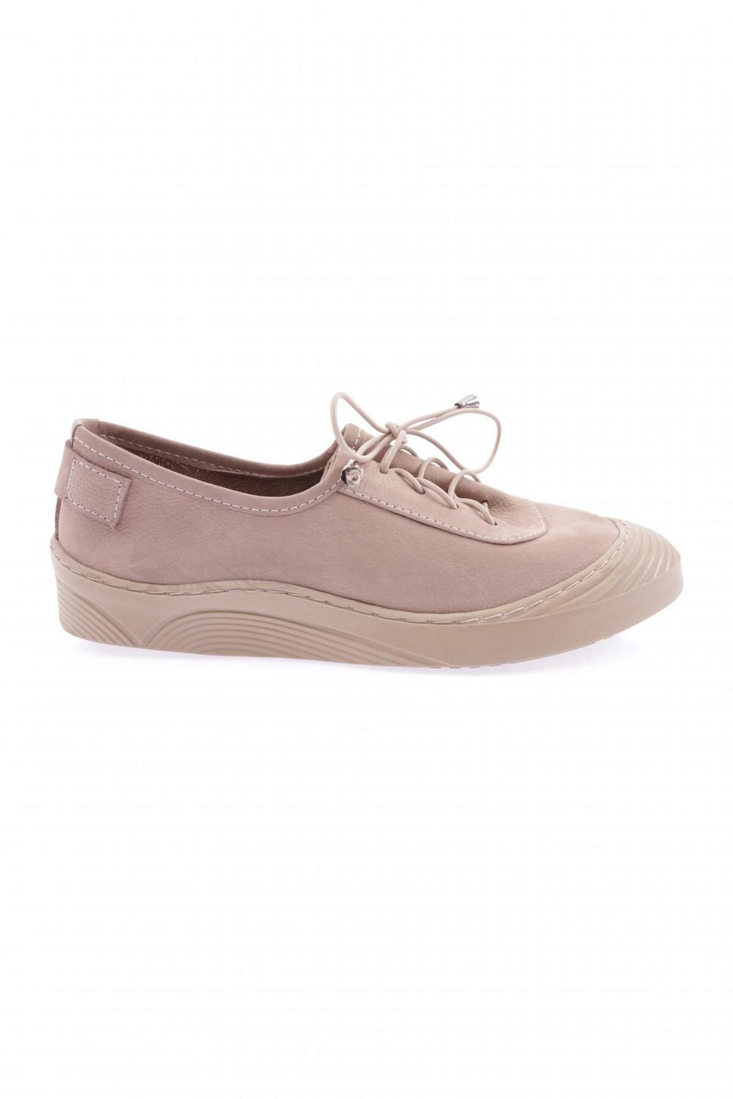 DGN 1031 Women's Lace-Up Casual Shoes Beige Nubuck