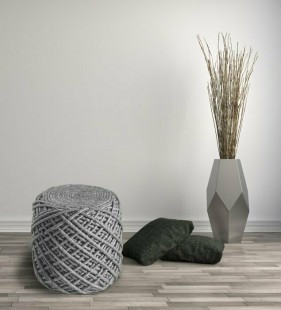 Vopi Pletený puf Pouf Royal 888 silver