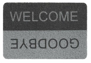 Vopi Rohožka 315 Curly print 004 grey/black welcome goodbye