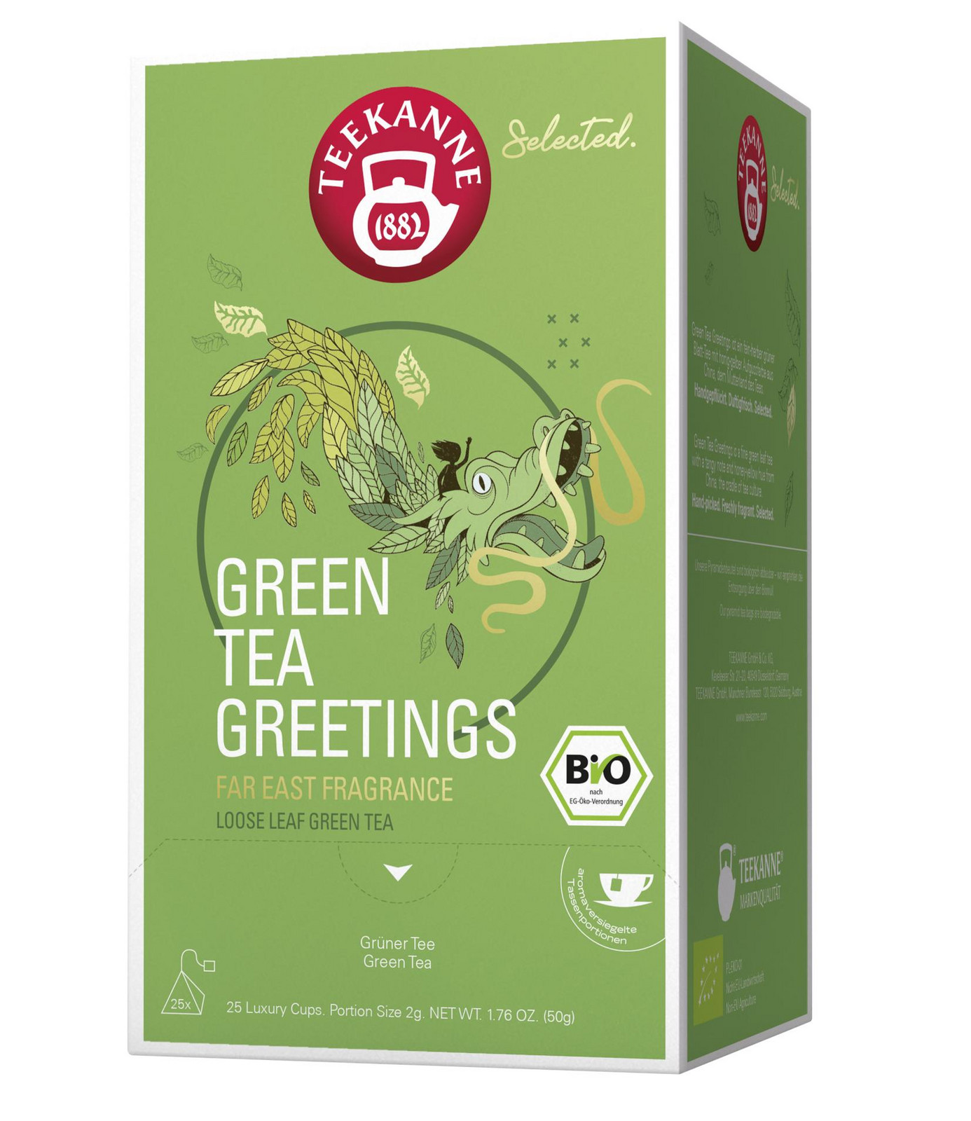 Zelený čaj Teekanne Luxury - Green Tea Greetings, 25x 2 g, 50 g