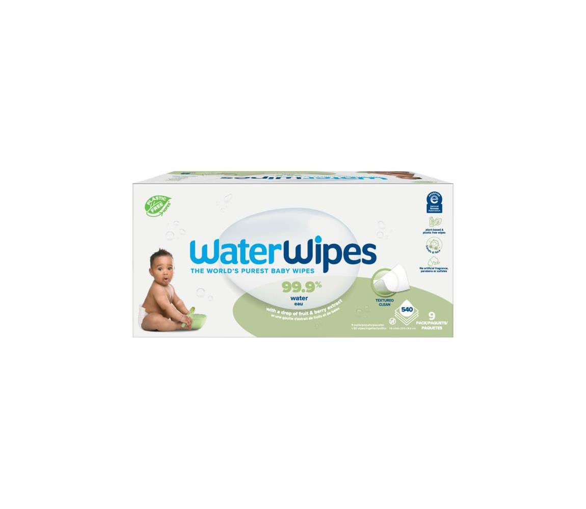 Waterwipes WaterWipes - SADA 9x Vlhčené ubrousky bez obsahu plastů Soapberry 60 ks (540 ks)