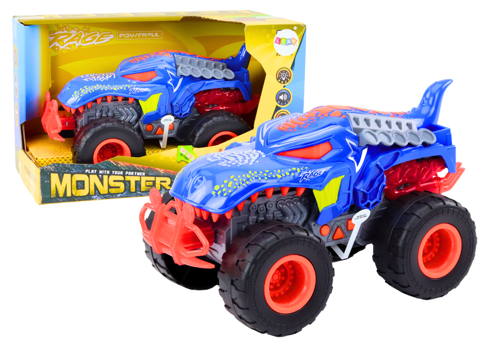 Terénní auto monster se světly a zvuky modré