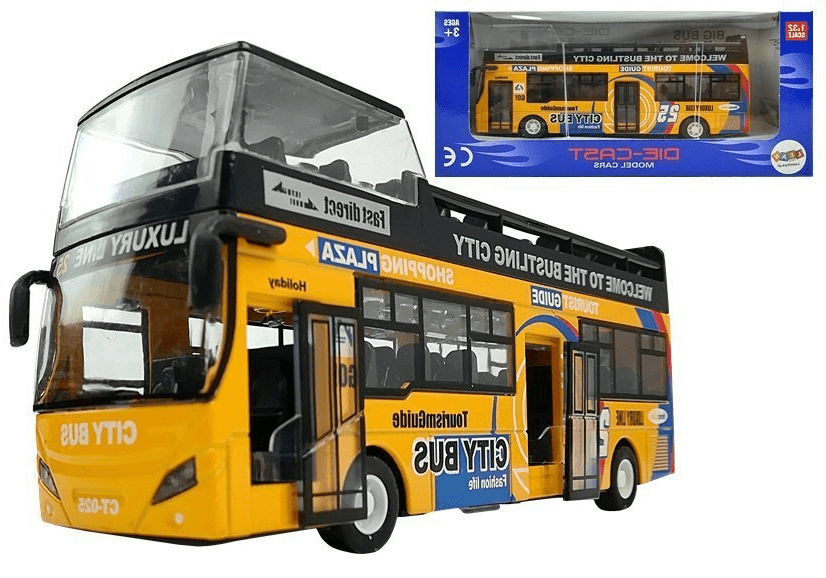 Dvoupatrový autobus 1:32 žlutý