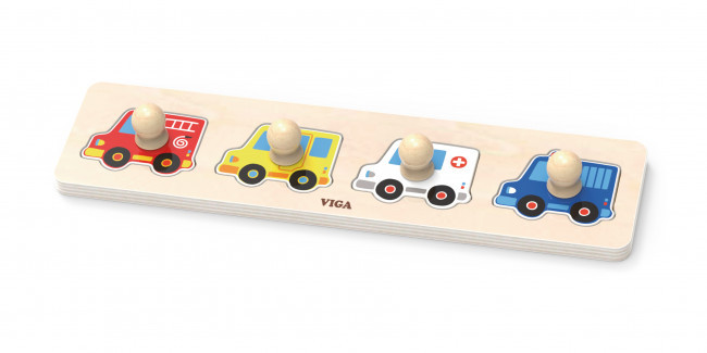 První puzzle s držadly Viga 44535 autíčka