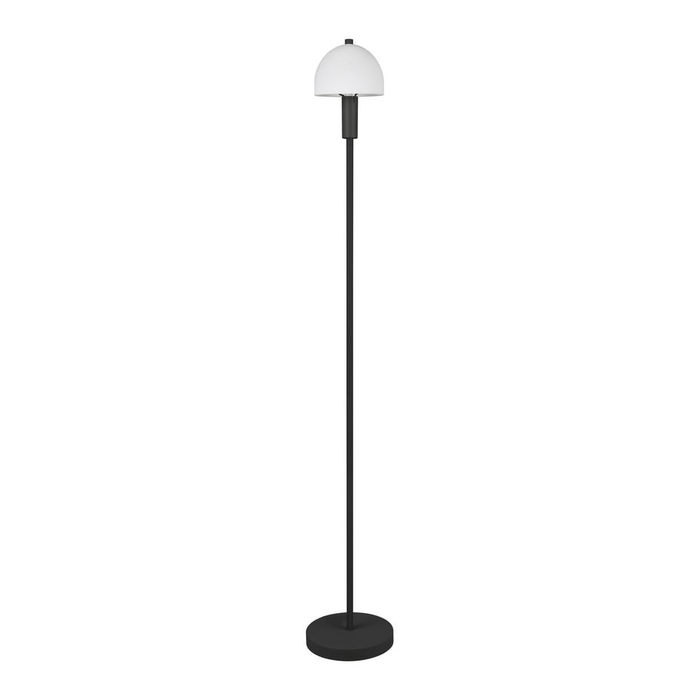 Černá stojací lampa se skleněným stínidlem (výška 120 cm) Glenn – Trio