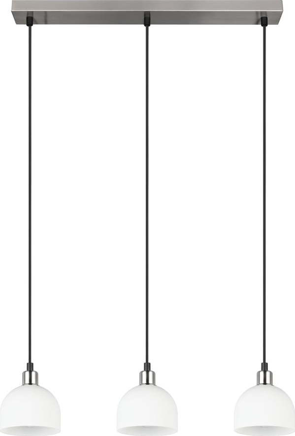 Závěsné svítidlo se skleněným stínidlem v bílo-stříbrné barvě Molly – Trio