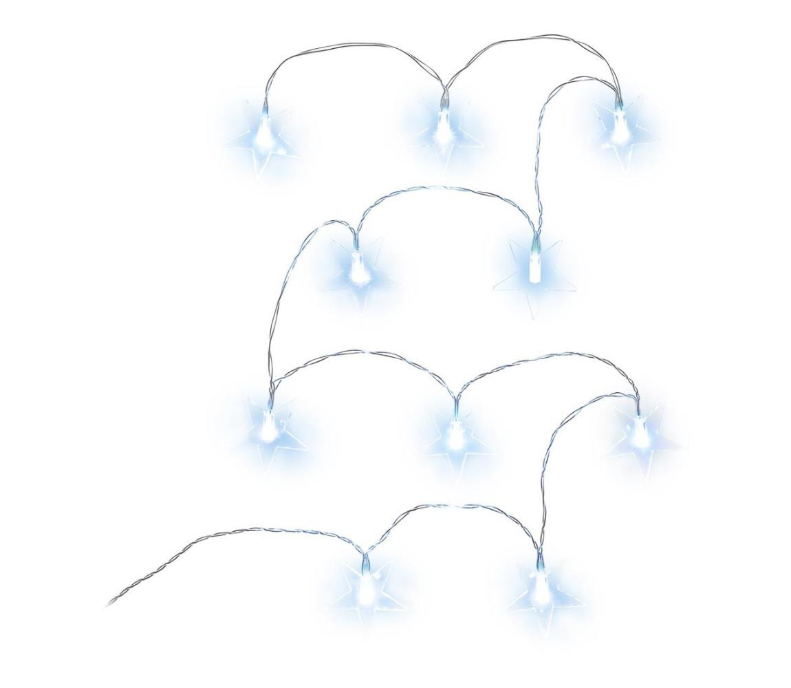 LED Dekorační řetěz 10xLED/2xAA 1,8m studená bílá